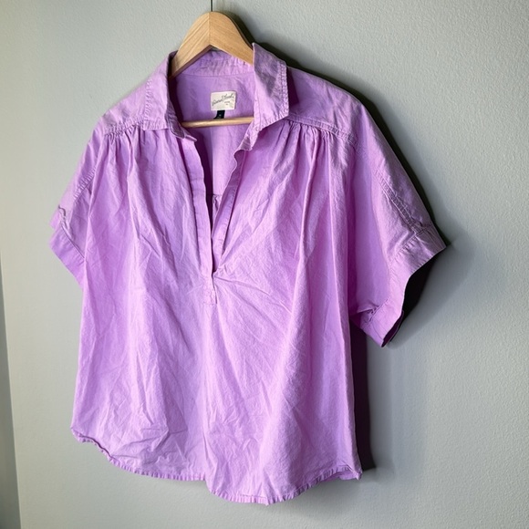 Universal Thread Short Sleeve Cropped Blouse in Lavender Women's Size XXL - Picture 4 of 9